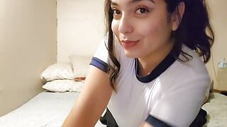 Sexy Horny Girl Masturbates with Dildo - Amateur