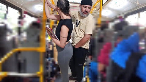 Slutty Student Gets Cumshot in Public on the Bus