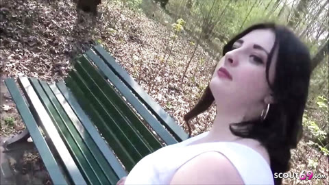 German College Teen Elisa Seduce to Fuck in Park in Berlin