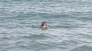 Teen on vacation with her boyfriend