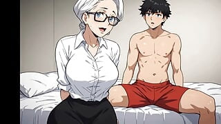 Grandma Charmed the Neighbor And Seducing ( AI generated )