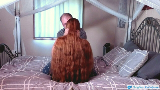 Redhead Rapunzel - Romantic Kissing & Hair Play - Long Red Hair Fetish