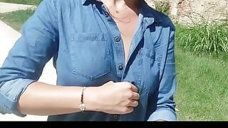 public flashing changing in the park