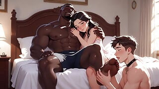 Cuckold Degradation - Man Licking His Wife's Lover Feet