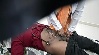 Indian doctor checking patient dick in clinic