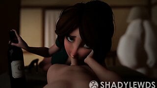 Aunt Cass Blowjob After A Party