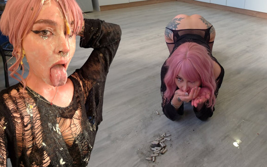I do everything the master orders: I eat pubic hair, cigarette butts, dirt on the street