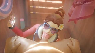Lifeguard D.Va Sucking Cock