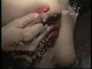 Hot Blonde Jazz Lactating on mirror - early 90's