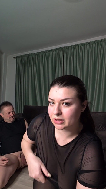 JOI in Romanian in Pantyhose with Slave, Ass Worship, Dirty Talk, Cuckold Talk Clip 1