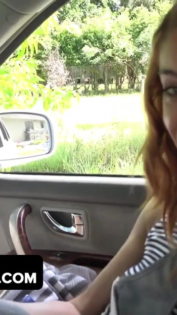 Dadcrush - Sexy Brunette Chick Got Stuck In Window And Gets Some Push And Spank From Behind Clip 1