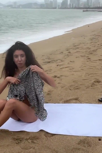 Babe Can I Cum on Your Tits? - Cock Flashing on the Beach