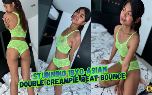 Stunning 18yo Asian Double Creampie Pmv