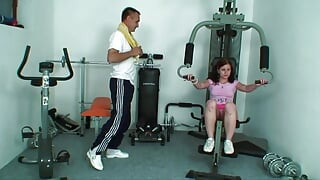 Cock craving gym slut with perfect body and natural tits is