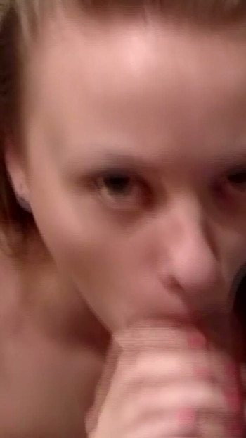 Hot Blonde Ukrainian Slut On Her Knees Taking Fat White Cock Clip 1