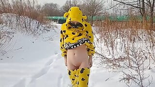 I went for a walk in the snow in my pajamas and undressed